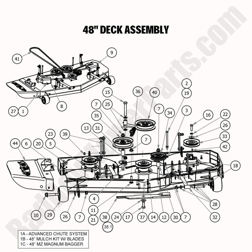 2257 - Bad Boy Mower Parts Lookup > 2020 > MZ & MZ Magnum > 48\" Deck Assembly